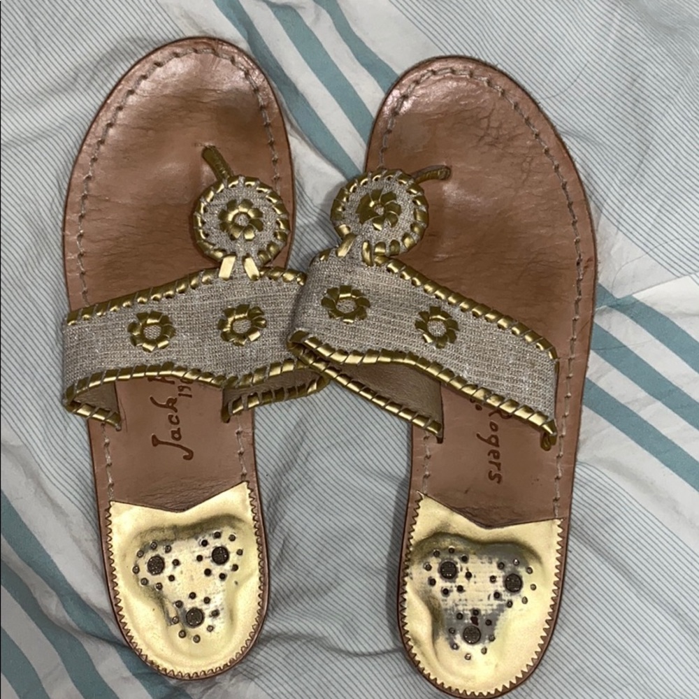Gold jack Rogers sandals